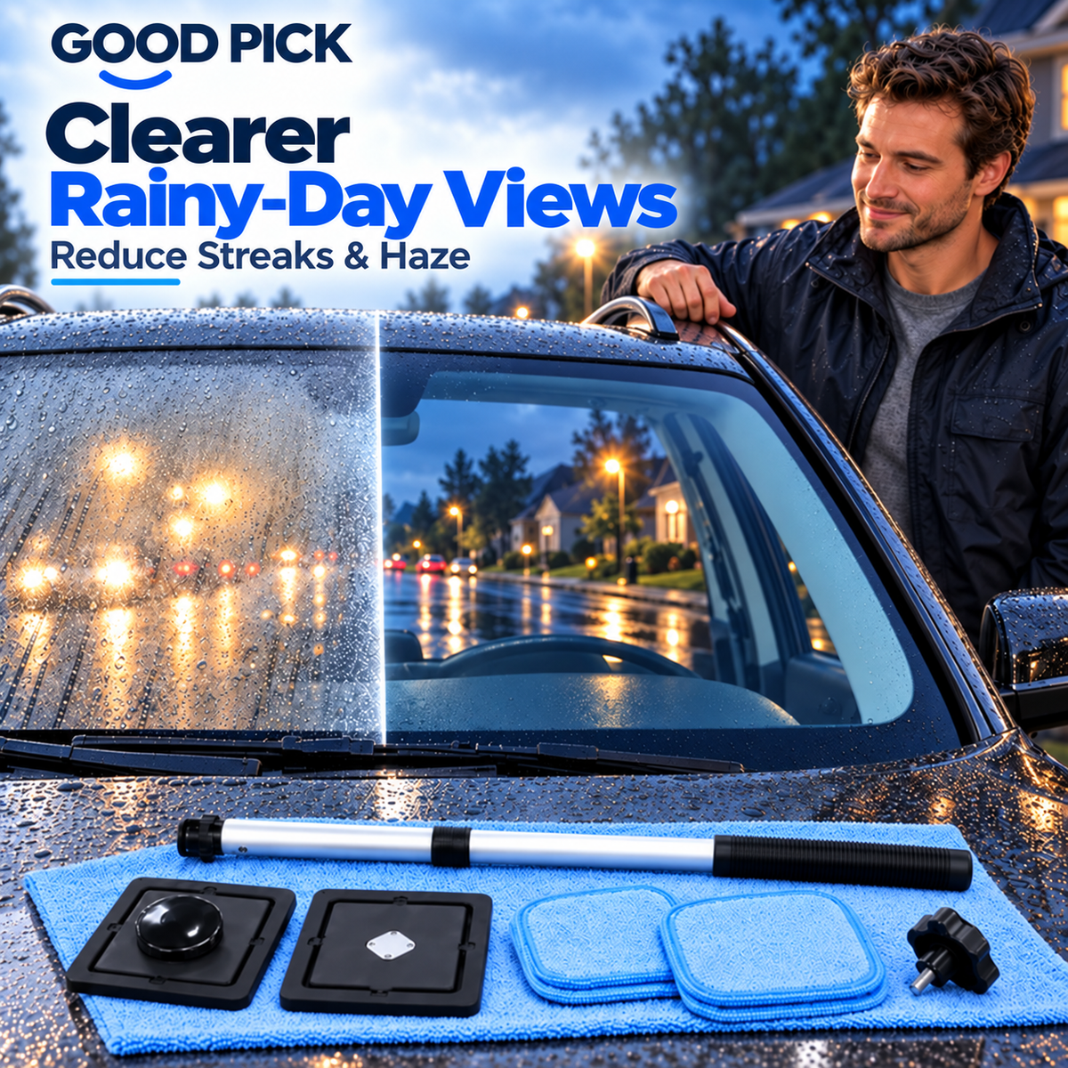 GOOD PICK Dual-Sided Magnetic Windshield Cleaner Kit