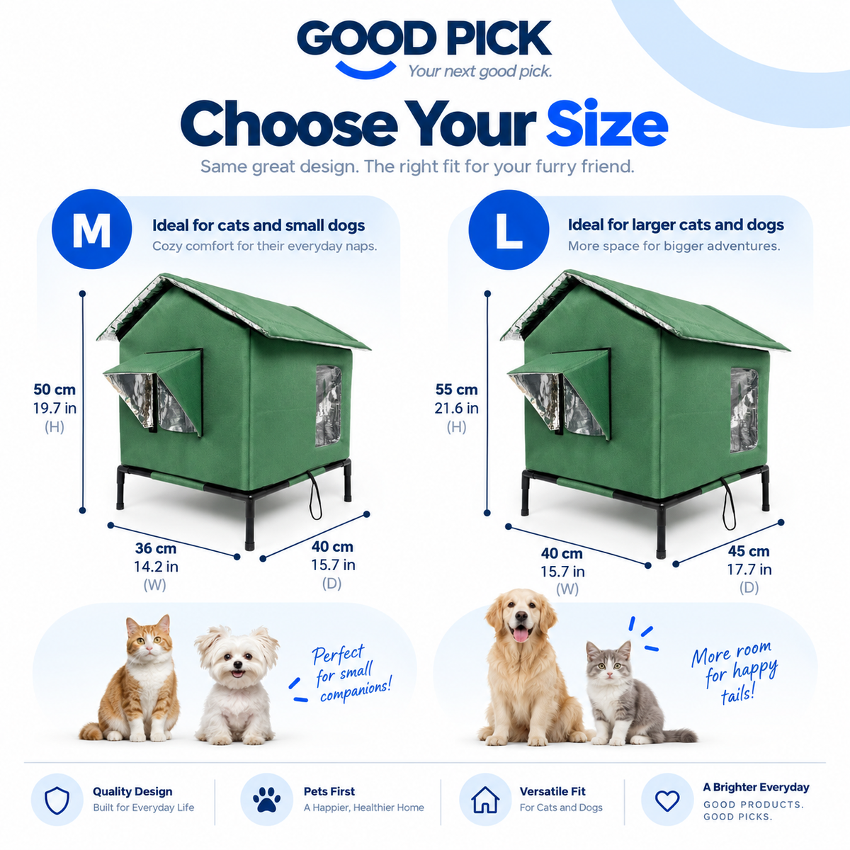 GOOD PICK Elevated Outdoor Cat House