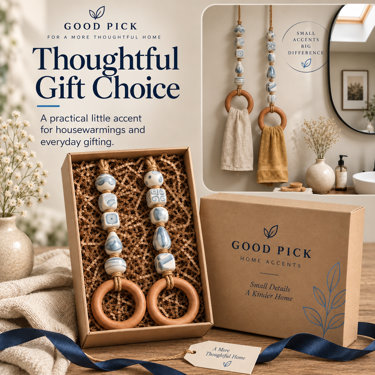 GOOD PICK Decorative Beaded Towel Hanger