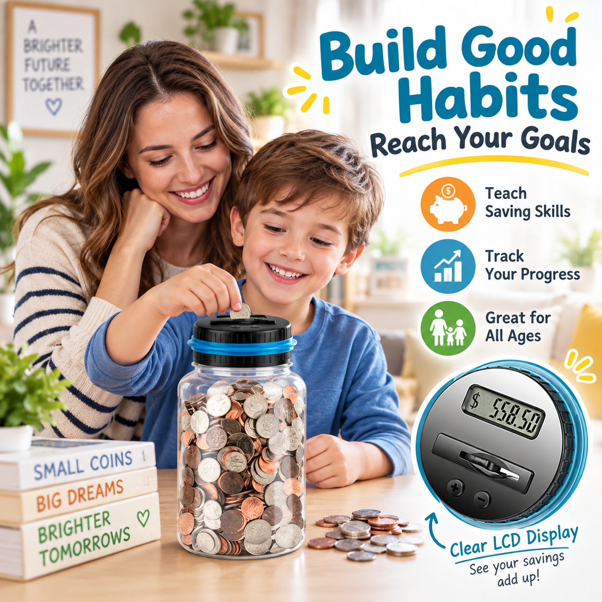 GOOD PICK Digital Coin Counting Money Jar
