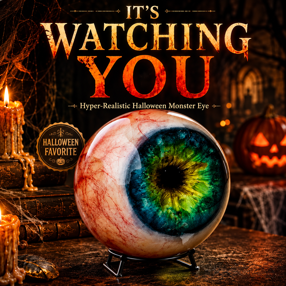 🎃 Halloween Sale – 49% OFF 👁️ Halloween Monster Eye Orb – Hyper-Realistic Creepy Eyeball Decor