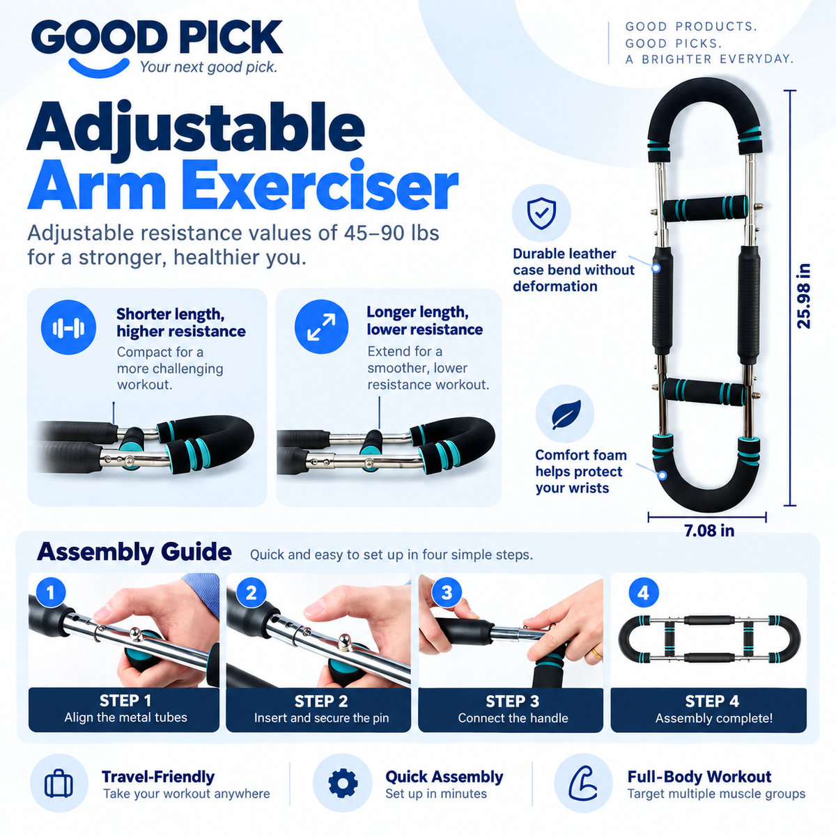 GOOD PICK Adjustable Arm & Chest Trainer