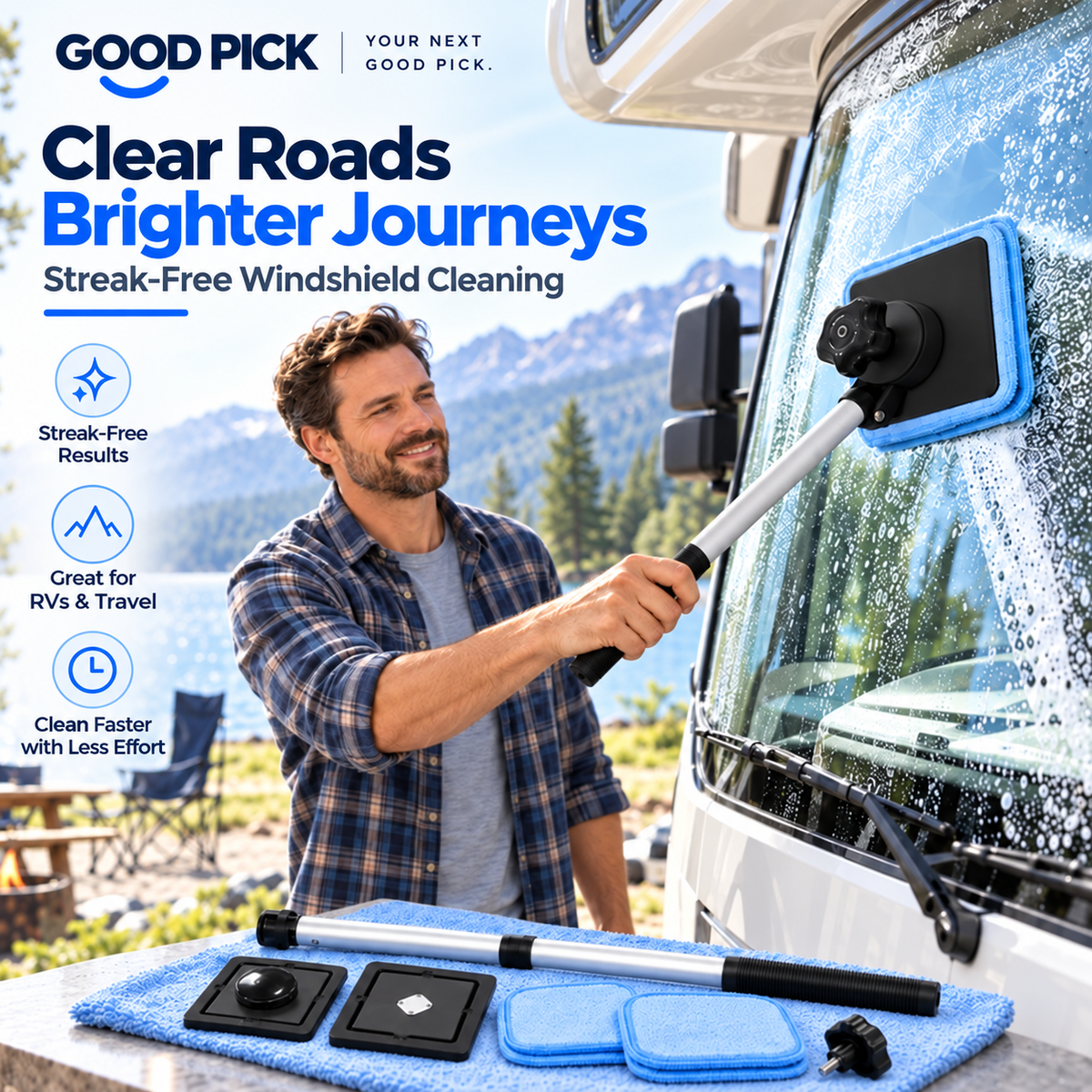 GOOD PICK Dual-Sided Magnetic Windshield Cleaner Kit