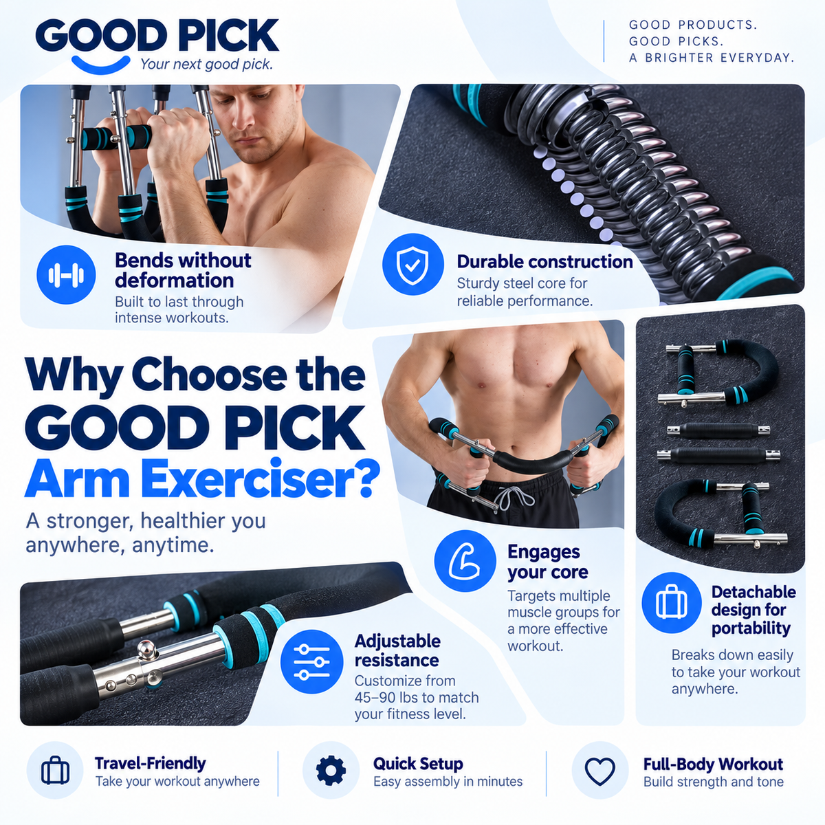 GOOD PICK Adjustable Arm & Chest Trainer
