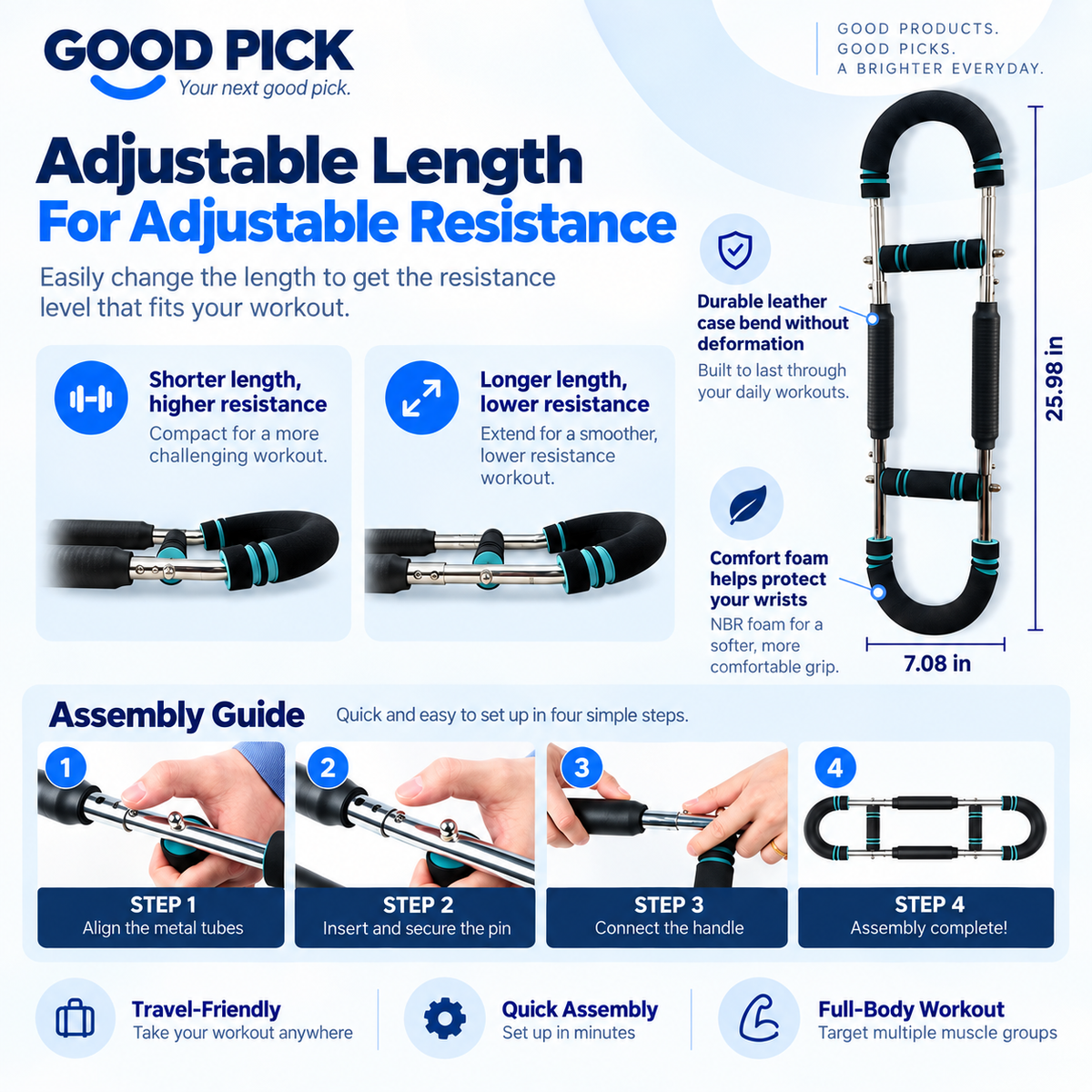 GOOD PICK Adjustable Arm & Chest Trainer