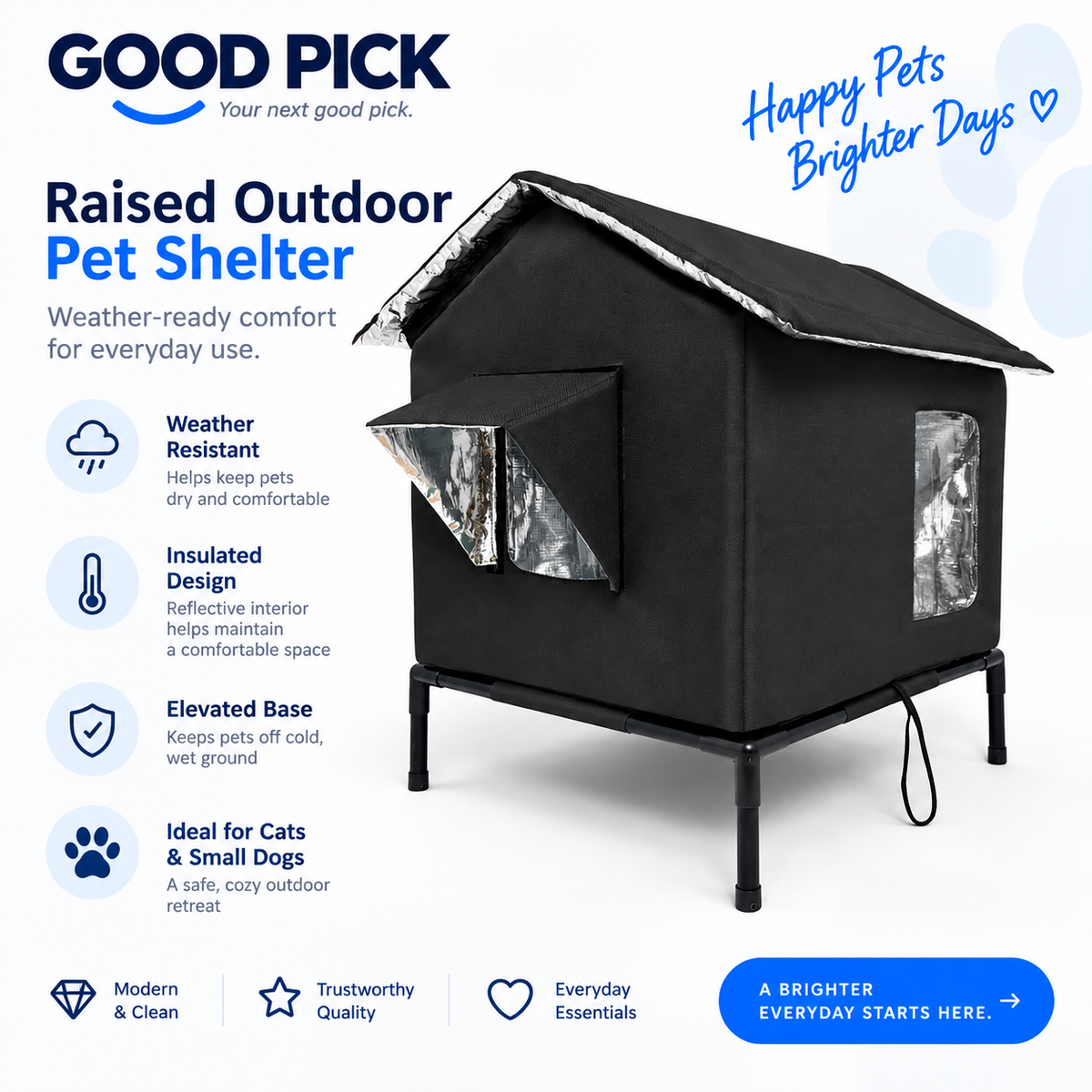 GOOD PICK Elevated Outdoor Cat House