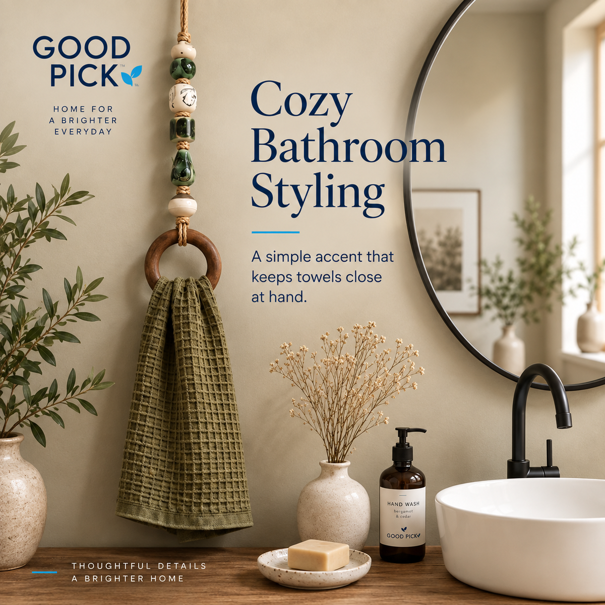 GOOD PICK Decorative Beaded Towel Hanger