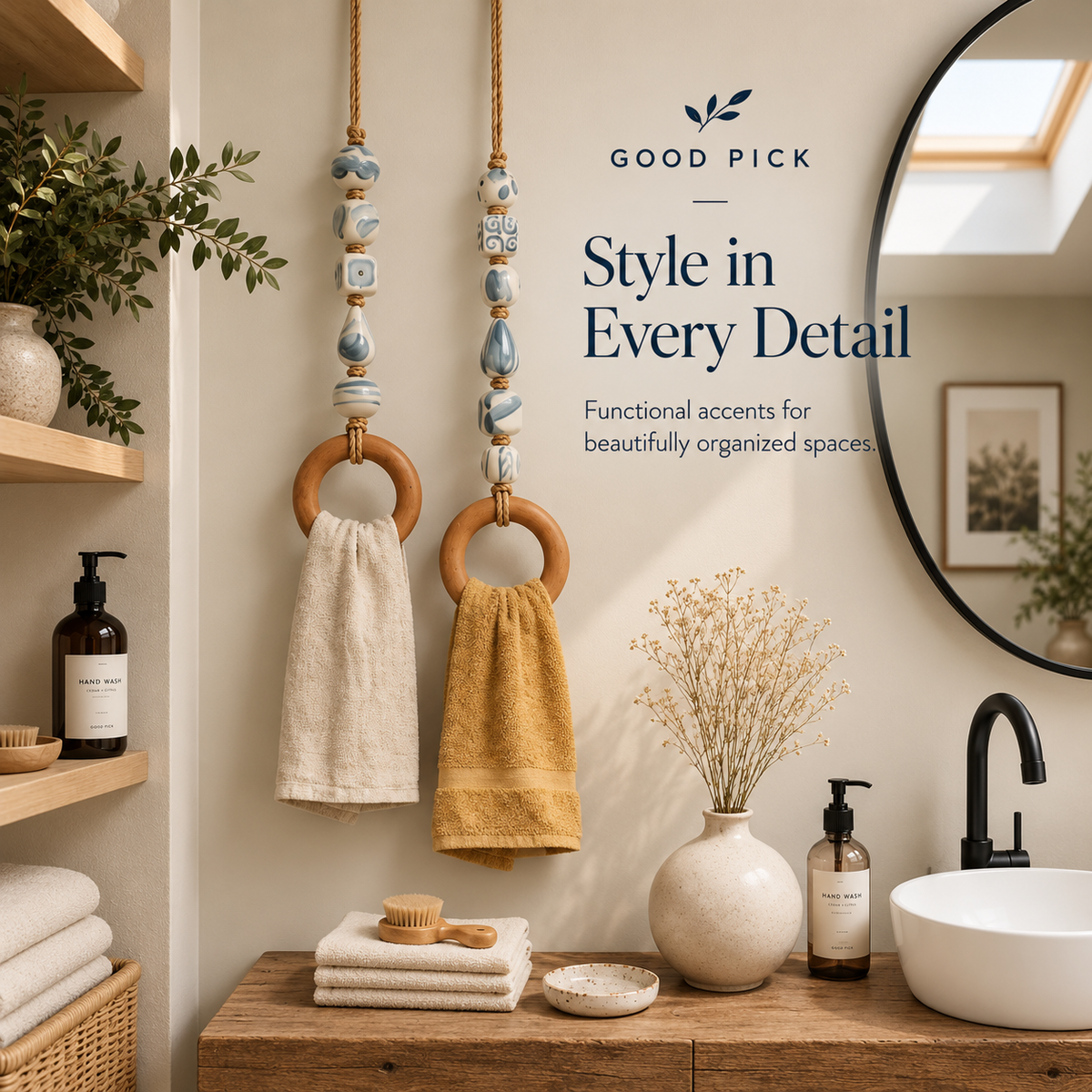 GOOD PICK Decorative Beaded Towel Hanger